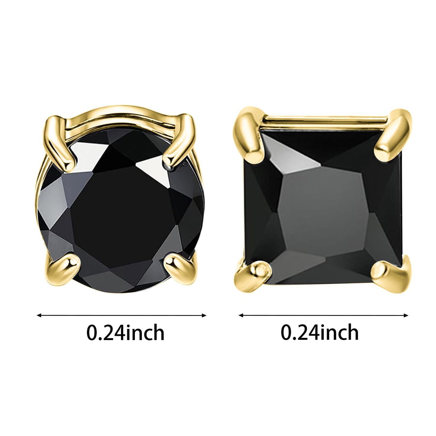 NEWITIN 6 Pairs Stainless Steel Magnetic Stud Earrings for Men Clip on Earring Magnetic Earring Unisex Non Piercing CZ Magnet Studs Diamond Earrings for Women Men