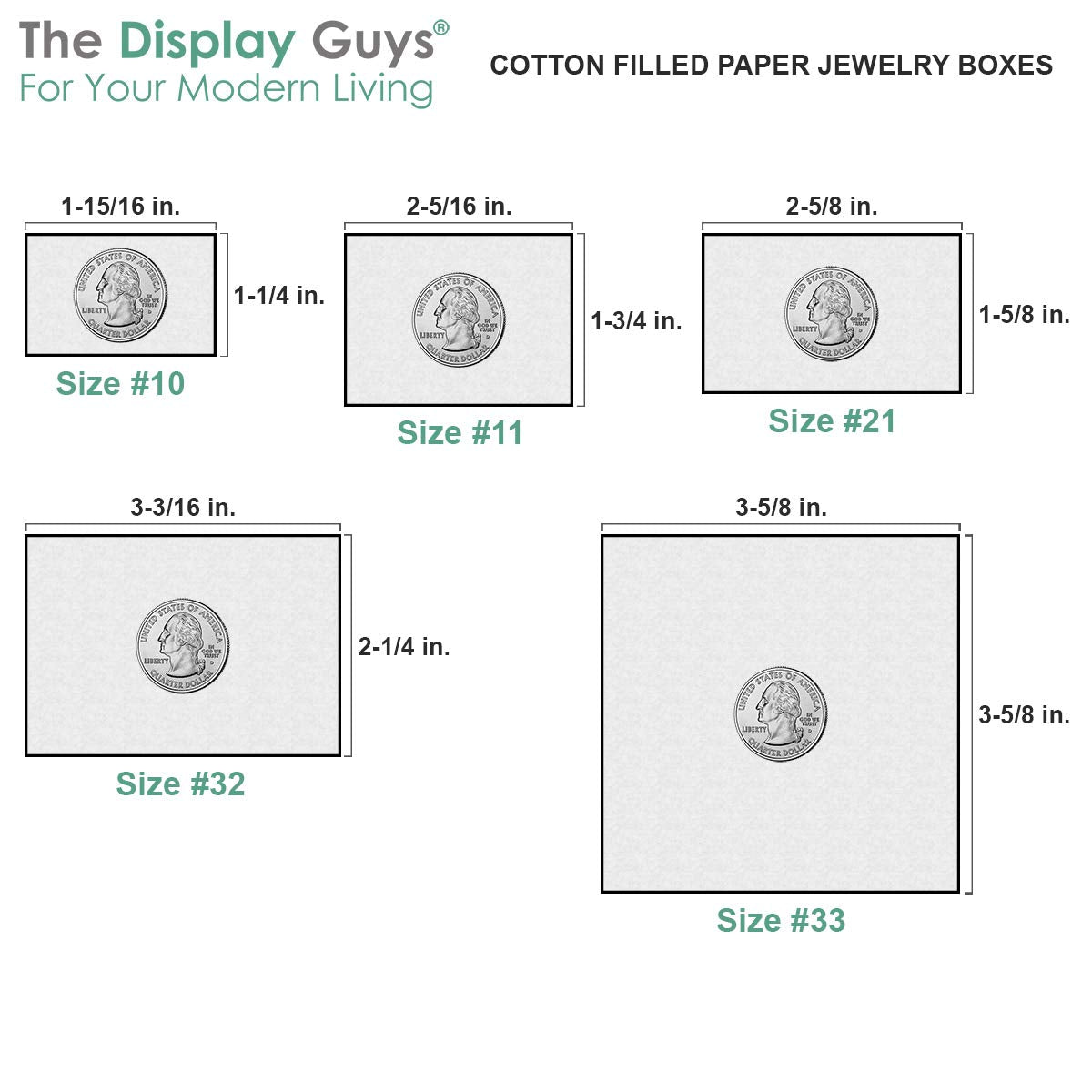 TheDisplayGuys - 25-Pack #21 Cotton Filled Cardboard Paper Jewelry Boxes Gift Case - Gold Foil (2.6" x 1.6" x 1.0") - for Shipping or Storage