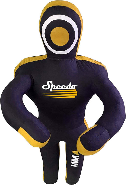 MMA Grappling Dummy Brazilian JIU Jitsu BJJ Punching Bag for Self Defense Wrestling Judo Karate Boxing Throwing Standing Position - UNFILLED (Black Yellow, 6ft)
