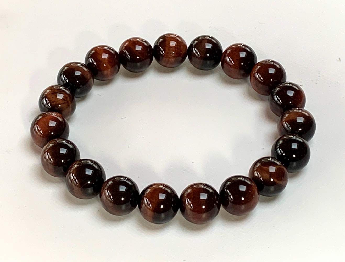 AWAKEN YOUR KUNDALINI Red Tiger’s Eye Bracelet – 10mm Stretch Beads, Birthstone Energy