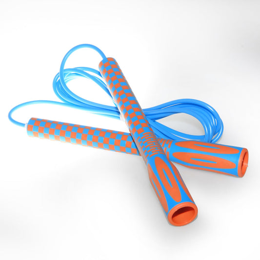 Skipping Jump Rope for Fitness Workout - Light Weight, Adjustable, Tangle Free, Excellent line control for Cardio Boxing, CrossFit, Training Exercise All Ages and Gender ( Special Luxury, KA-220, Made in Korea) (Blue-Orange)