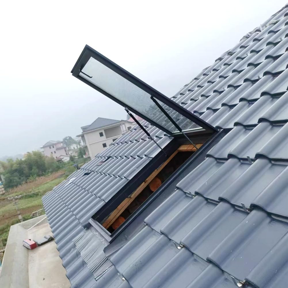 Skylights & Roof Windows;Skylight Window - Square/Rectangle;Roof Skylights;Manual Ventilation Partition Mounted Skylight,Aluminium Alloy + Double Glass Skylight (5 Size) (35"×20")