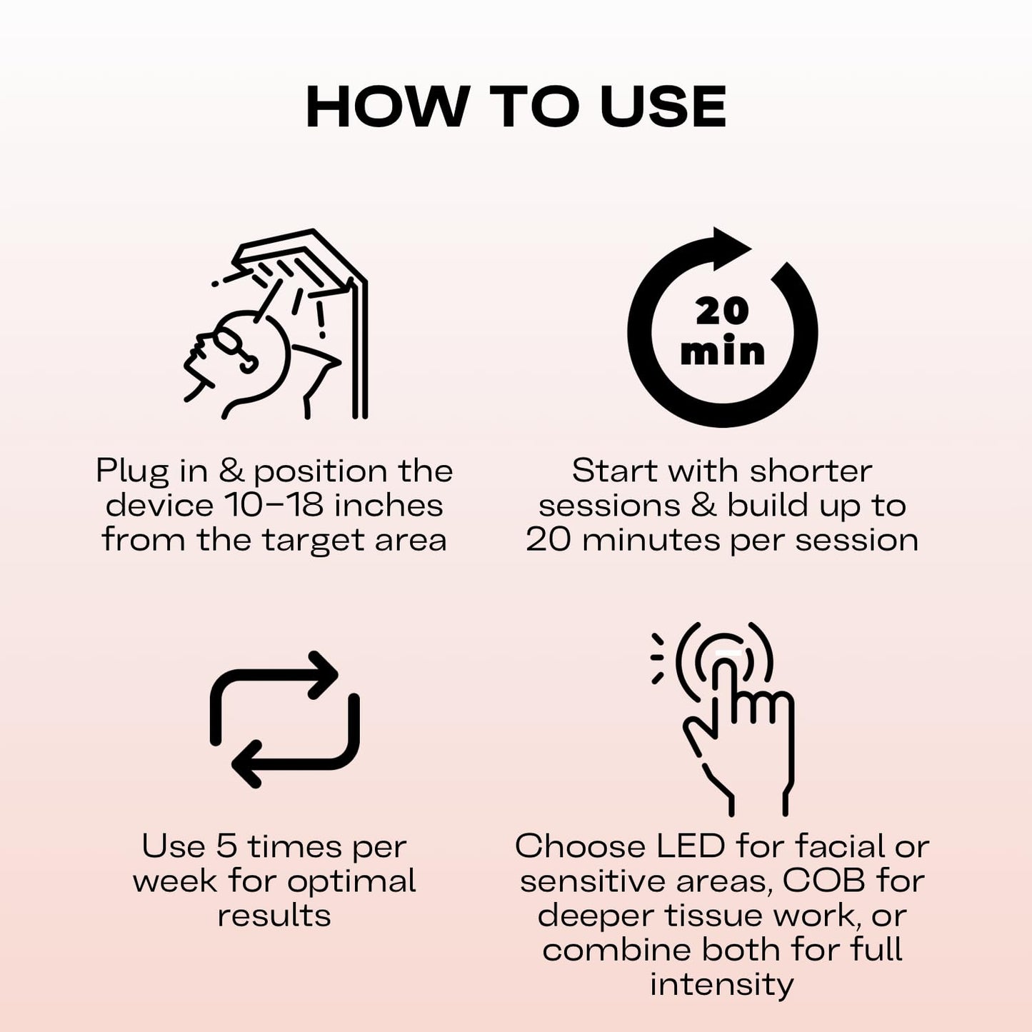 EMR-TEK Firewave | Red Light Therapy for Face & Body, Blend of Red (630nm 670nm) & Near-Infrared (830nm) Light | Portable LED Lamp for At-Home Skincare Wellness, Supports Recovery & Full-Body Sessions