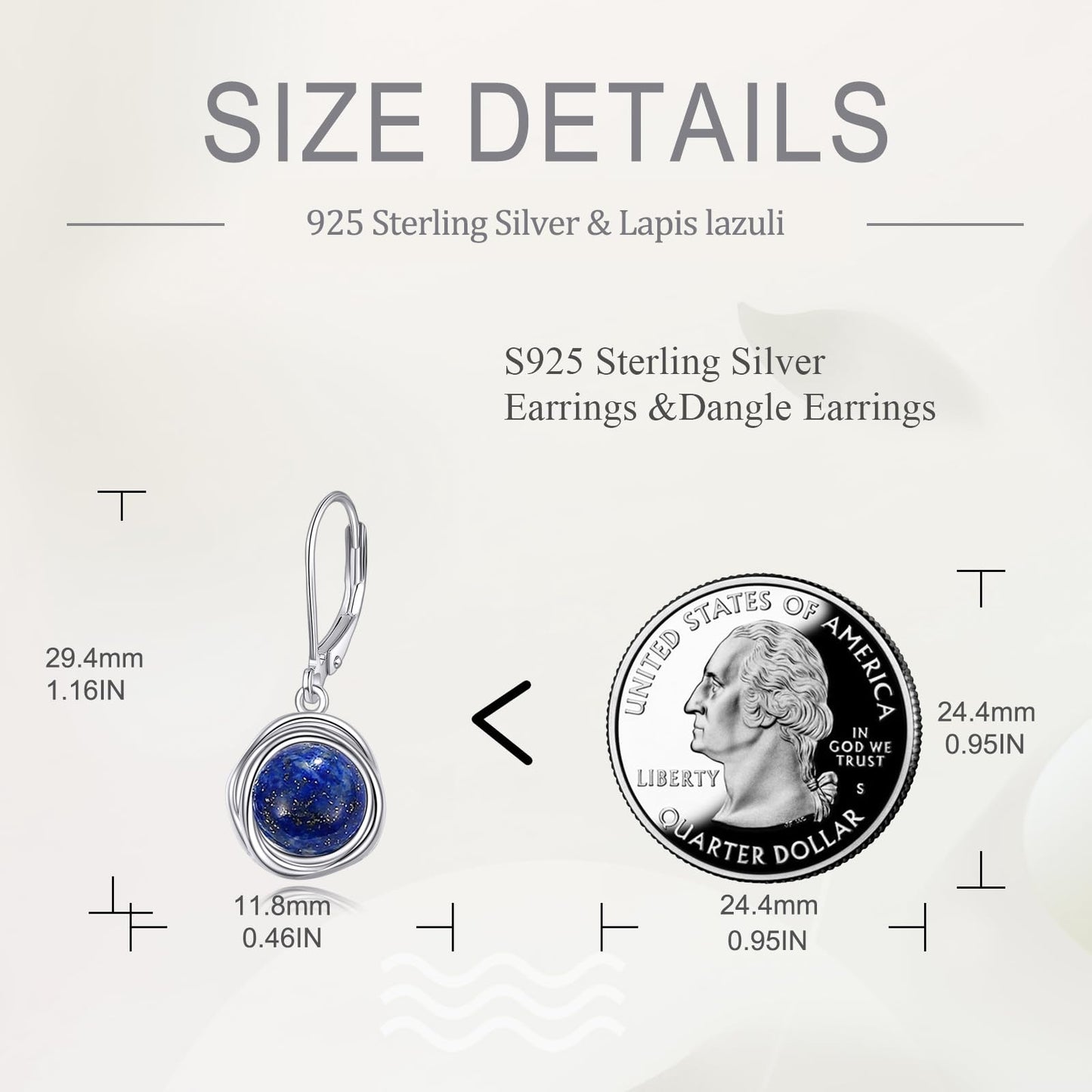 POPLYKE Lapis lazuli Earrings Dangle for Women 925 Sterling Silver Leverback Earrings for Women Lapis lazuli Jewelry Gifts Birthday