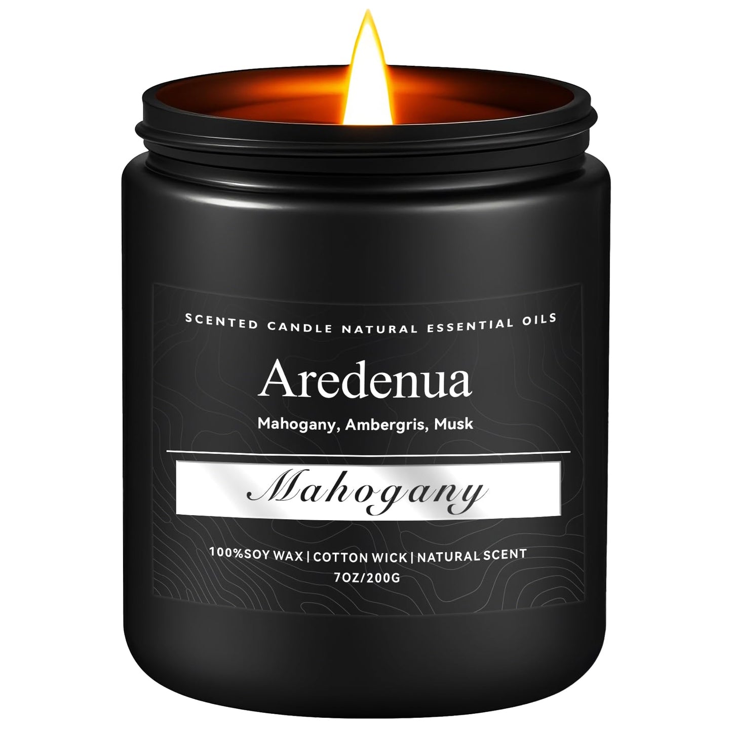 Mahogany Candle, Manly Scented Candles for Home, Masculine Candle Gifts for Men - 7oz Soy Candles for Home Scented, 50 Hours Burn Time, Perfect for Relaxing Home Fragrance