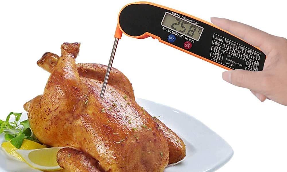 Meat Food Thermometer for Grill and Cooking-Ultra Fast Instant Read Waterproof Digital Kitchen Thermometer Probe for Grilling, BBQ, Baking, Candy, Liquids, Oil (Color : Yellow), QIYUDS11 (Yellow )