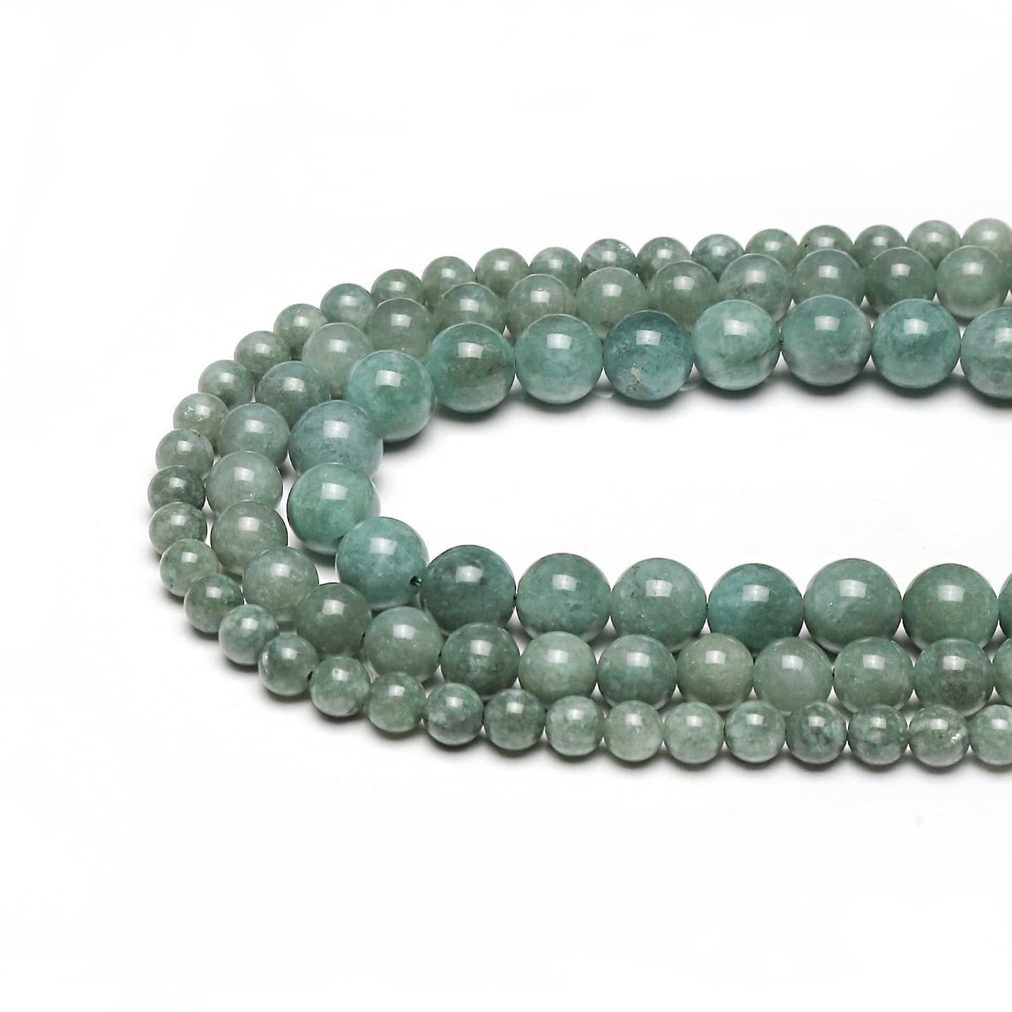 35pcs 10mm Burmese Jade Loose Beads for Jewelry Making, Natural Semi Precious Beads Round Smooth Gemstone Spacer Beads Charms for Necklaces Bracelets