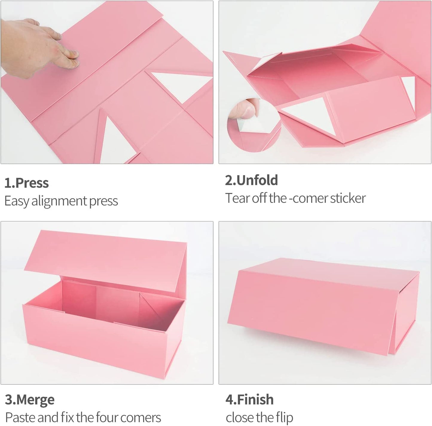 Pink Gift Box 12" x 6" x 4" with Magnetic Closure Lid Gifts Boxe for Presents,Bridesmaid Gifts Boxes,Cute Box,Birthday Gift Boxe,Luxury for Gifts Packaging, Magnetic Gift Boxes for Wrapping Gifts (Pink)