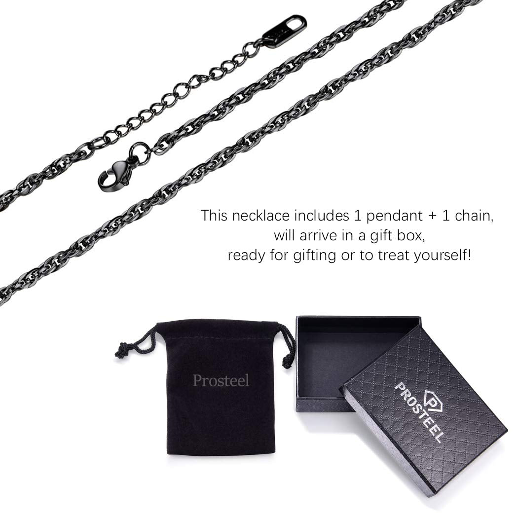 PROSTEEL Personalized Customize Tree of Life Black Necklace Perfume Locket Essential Oil Diffuser Hollow Pendants Men Women Aromatherapy Jewelry Custom Engrave Text Valentine Gift