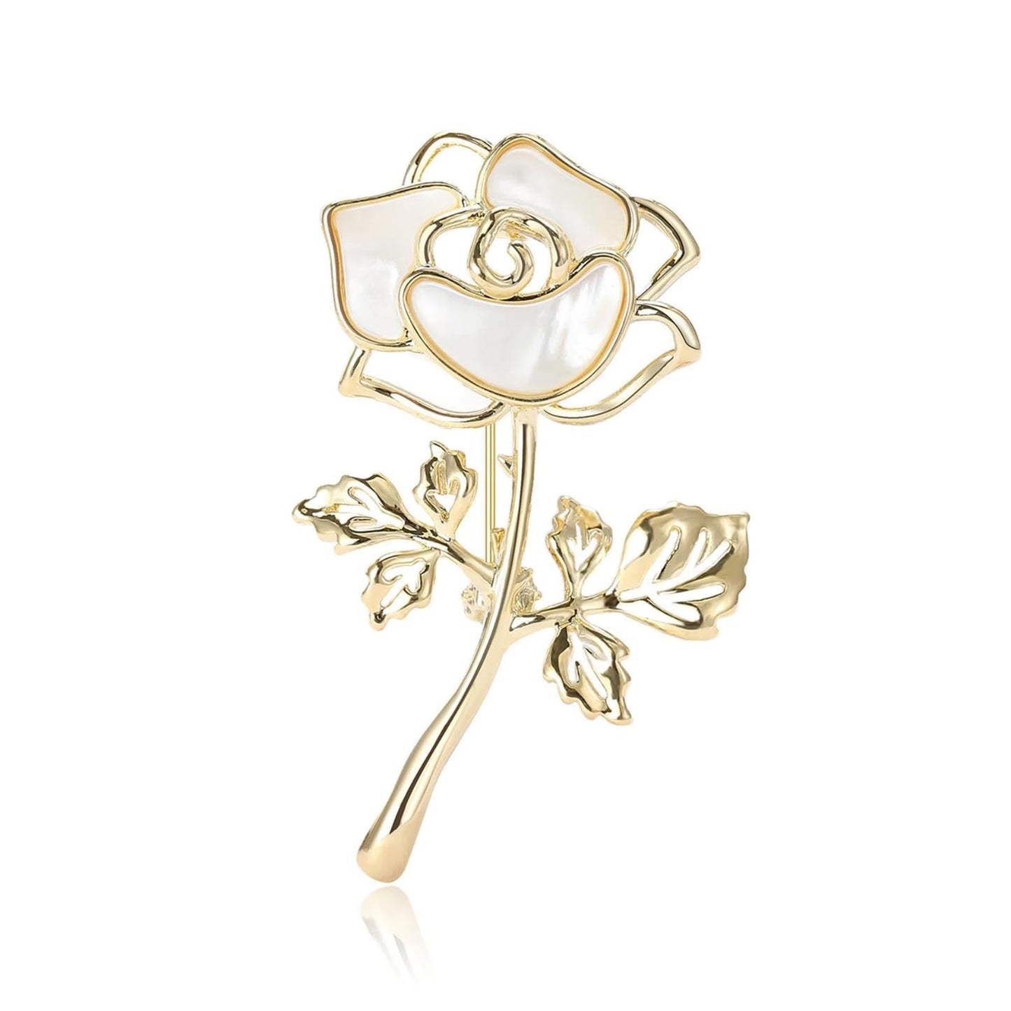 Fashion Brooches For Women, Rose Flower Brooch, Suitable For Party And Daily Wear On Many Occasions，Gold/Grey