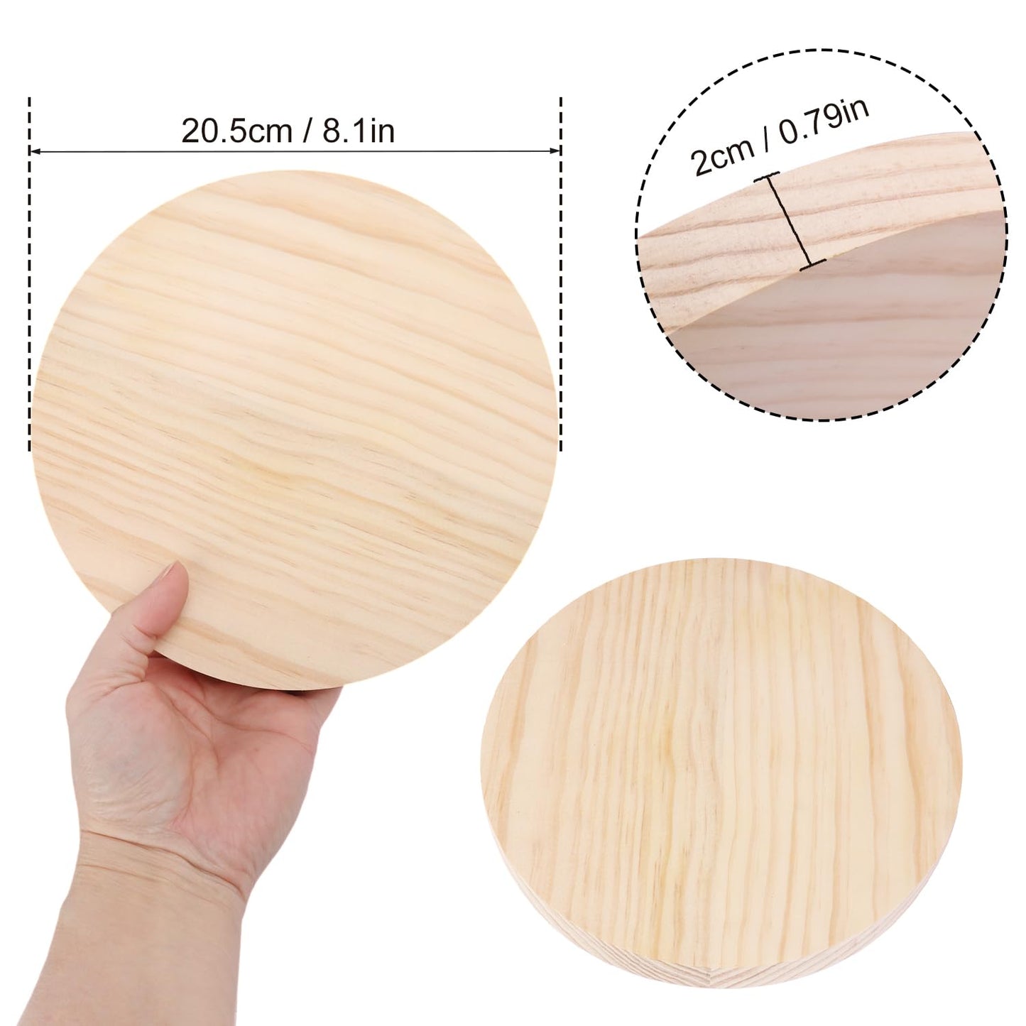 9 PCS 8 Inch Wooden Discs Circles, Unfinished Wood Coasters, Natural Wood Slices, Round Wooden Plaques for DIY Crafts, Home Decoration,Door Hangers, Wood Engraving, Wood Engraving, by GNIEMCKIN.