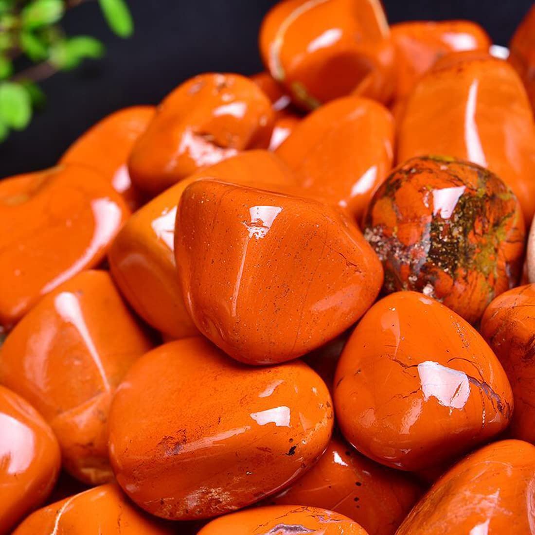 Red Jasper Healing Crystal Stones, 1.25-2.0" Large Reiki Healing Gemstones Natural Tumbled Polished Stones for Energy Witchcraft Therapy Meditation