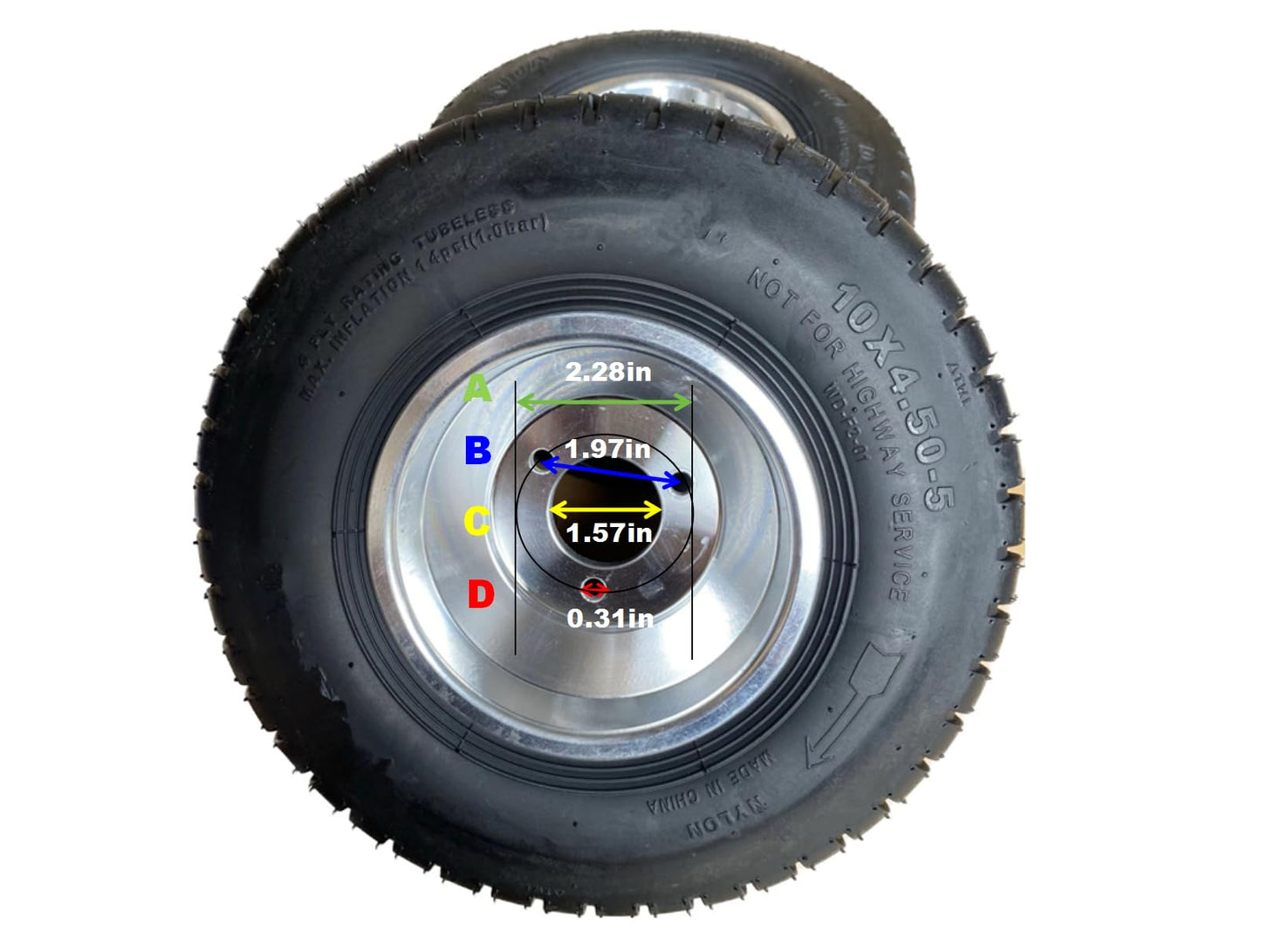 JOHNWELL 10''X4.5-5'' GO KART FRONT TIRES AND RIMS WITH 3 HOLES,2 PCS IN BOX,TIRES WITH GRAIN SURFACE TO INCREASE FRICTION COEFFICIENT AND IMPROVE SAFETY PERFORMANCE,DRIFT TRIKE,BUGGY