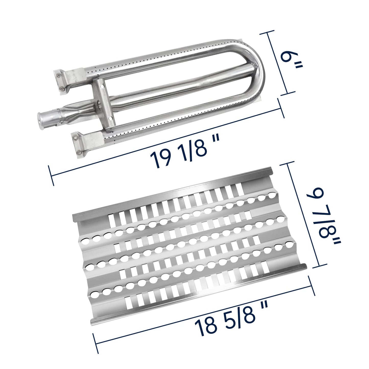 Kalomo Grill Burners Radiant Tray for DCS Grill 27DBQR, DCS 36 BGB36-BQARL, DCS 48 BGB48-BQARL, DCS 30 BGB30-BQR-L, 18 5/8" Stainless Steel Grill Heat Plates Shield Cooking Gas Grill Replacement Parts