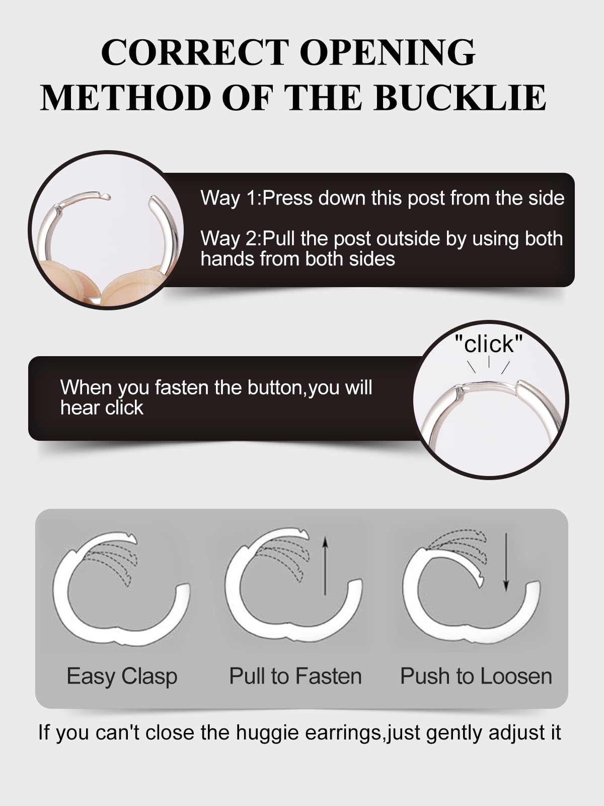 SILVERCUTE 925 Sterling Silver Huggie Hoop Earrings for Women,Hypoallergenic Small Silver Hoop Earring Cartilage Earring Lightweight Huggies Earrings for Women,8/10/12mm