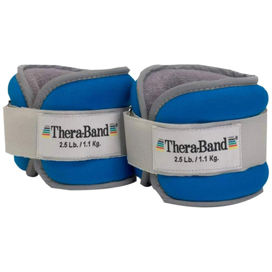 THERABAND Ankle Wrist Weights, Comfort Fit Cuff Weight Set, Adjustable Walking Weights for Home Workout, Ankle Strengthening & Physical Therapy, Blue, 2.5 lb. Each, Set of 2, 5 Pounds