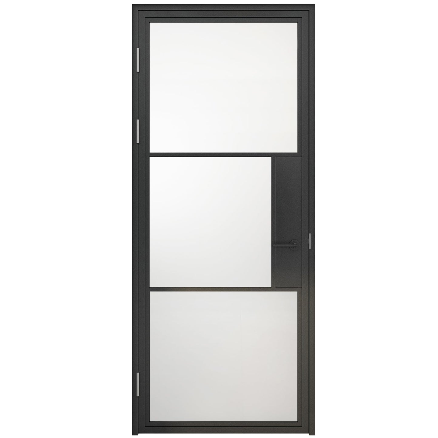 Jubest Prehung Door, 36" x 84", Interior Hollow Swing Metal Frame Frosted Glass, Pre-Assembled, Easy to Install, Left-Hand