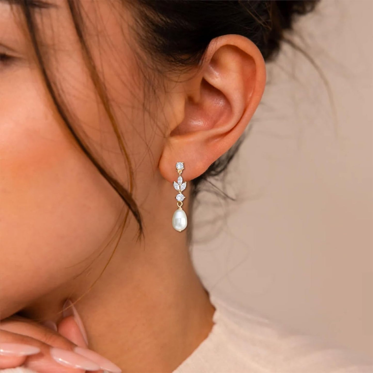 SELFROSE Gold Dangle Earrings for Women,Dainty Gold Drop Wedding Earring Statement Prom Earrings for Women Trendy Fashion Bride Earring Long Wedding Jewelry