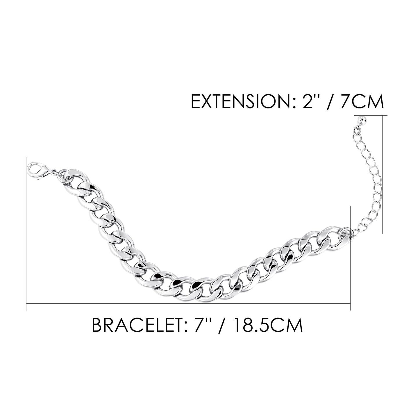LANE WOODS Chunky Gold Bracelet for Women 14k Gold Plated Diamond-Cut Cuban Chain Link Bracelet for Men Classic Jewelry