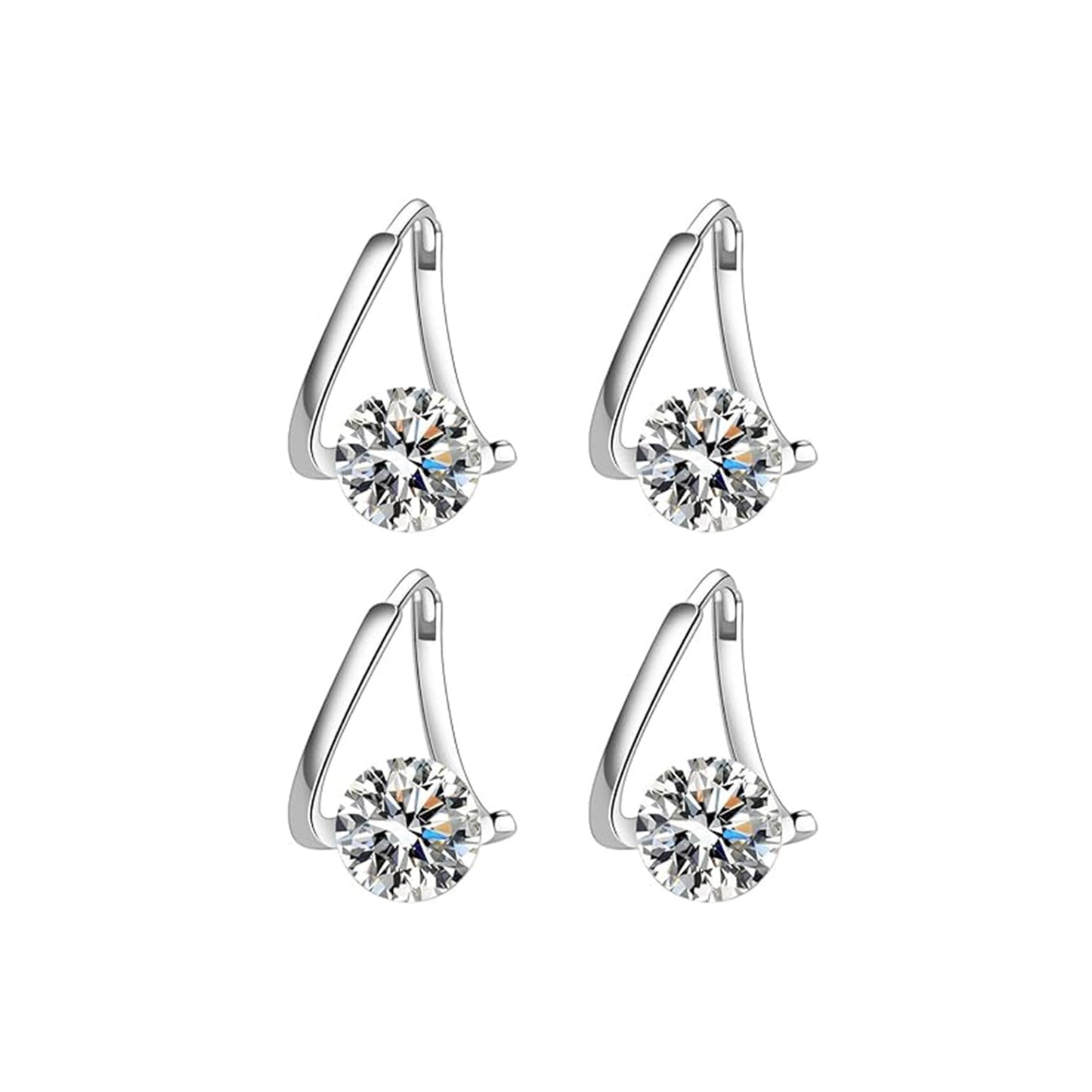 Lymphatic Earrings for Women Halolux Lymphvity Germanium Earrings Acupuncture Therapy Lightweight Hoop Earring Jewelry Gift For Women (2pair silver)