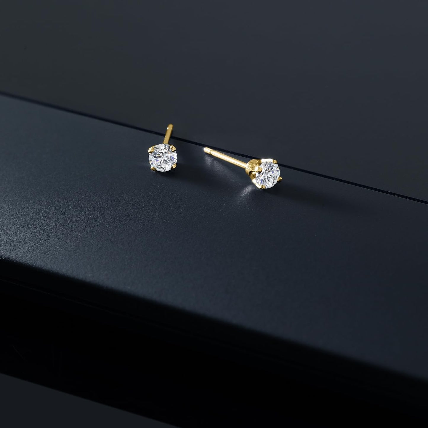 Gem Stone King 0.20 to 6 Cttw 14K Gold Lab Grown Diamond Stud Earrings | Gold Earrings For Women Men | E-F Color | VS1-VS2 Clarity | Yellow Gold | 0.20 Carats - Not IGI Certified
