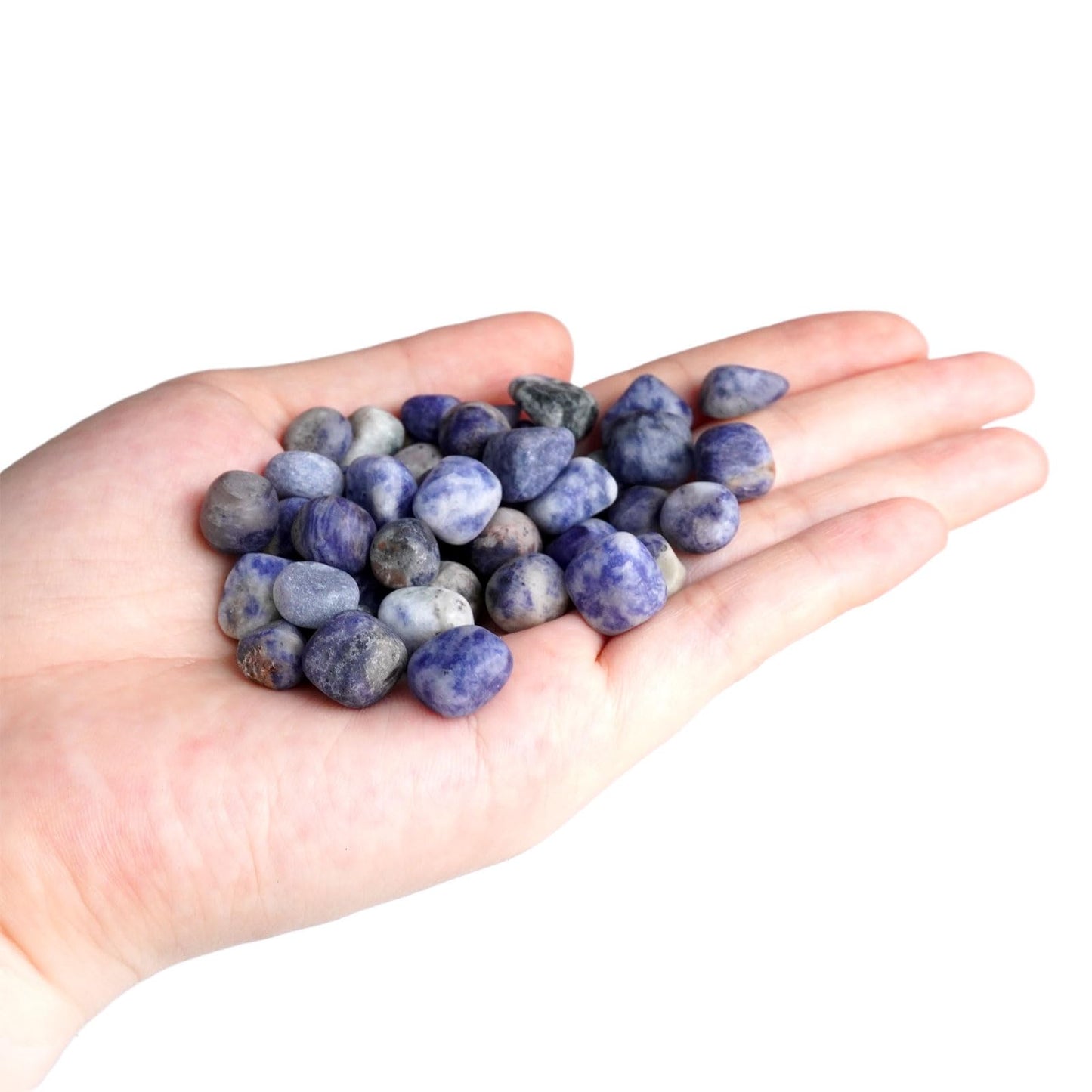 Sisamn 3Lb Natural Blue Sodalite Tumbled Stones - Bulk Polished Crystals for Home Decor, Terrarium Accents, Meditation Spaces, Feng Shui & Decorative Crafts