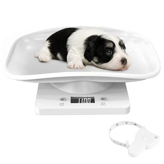 YTCYKJ Digital Pet Scale, Multi-Function LCD Scale Digital Weight with Tape Measure, Digital Small Animals Scales for Weighing,Baby Scales for Small Dogs Cats Crawl Pet,Capacity up to 22 lb