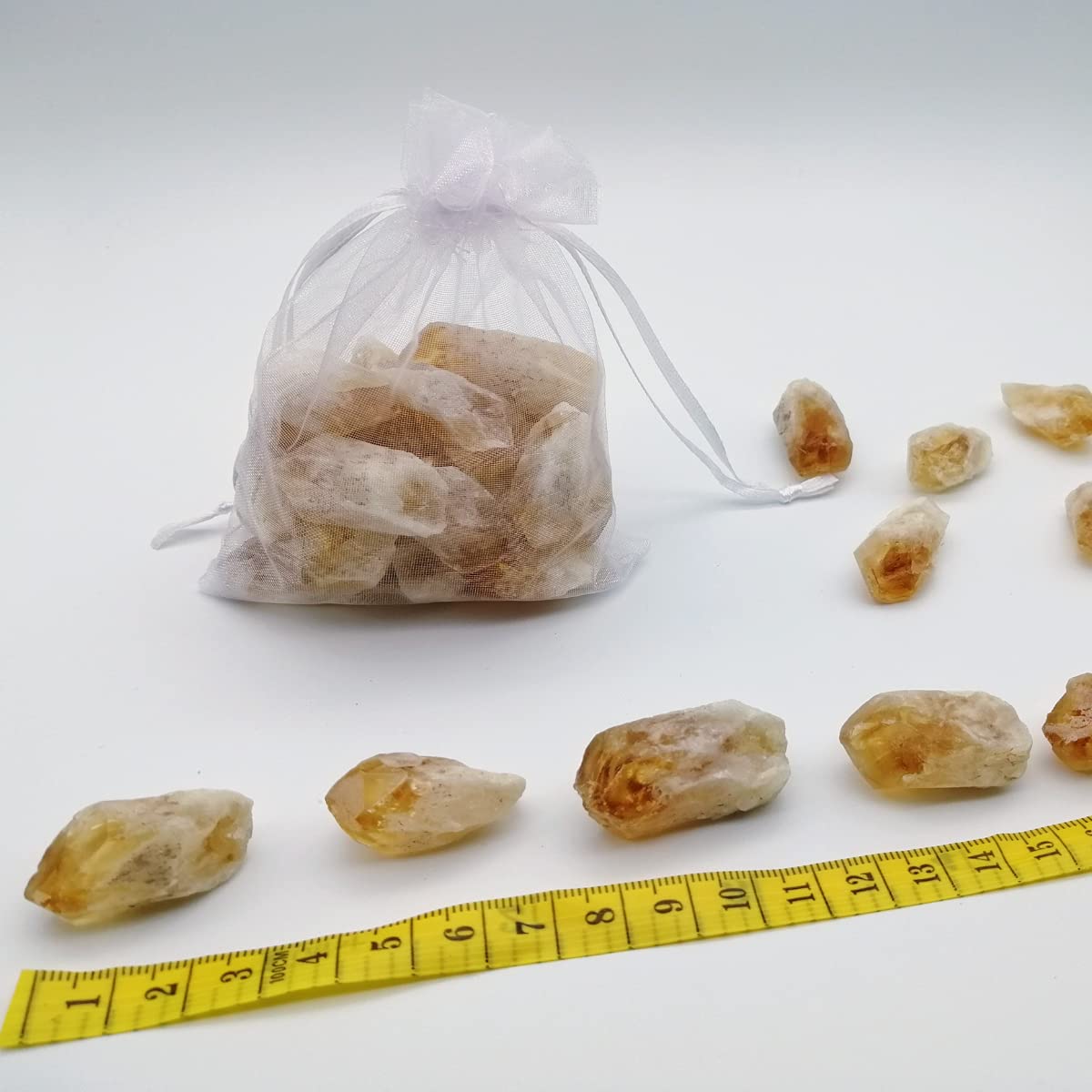 XMHOME Citrine Raw Crystal Point Rough Stone Natural Rock Blocks for Rolling Reiki Wicca 30-36 Pcs