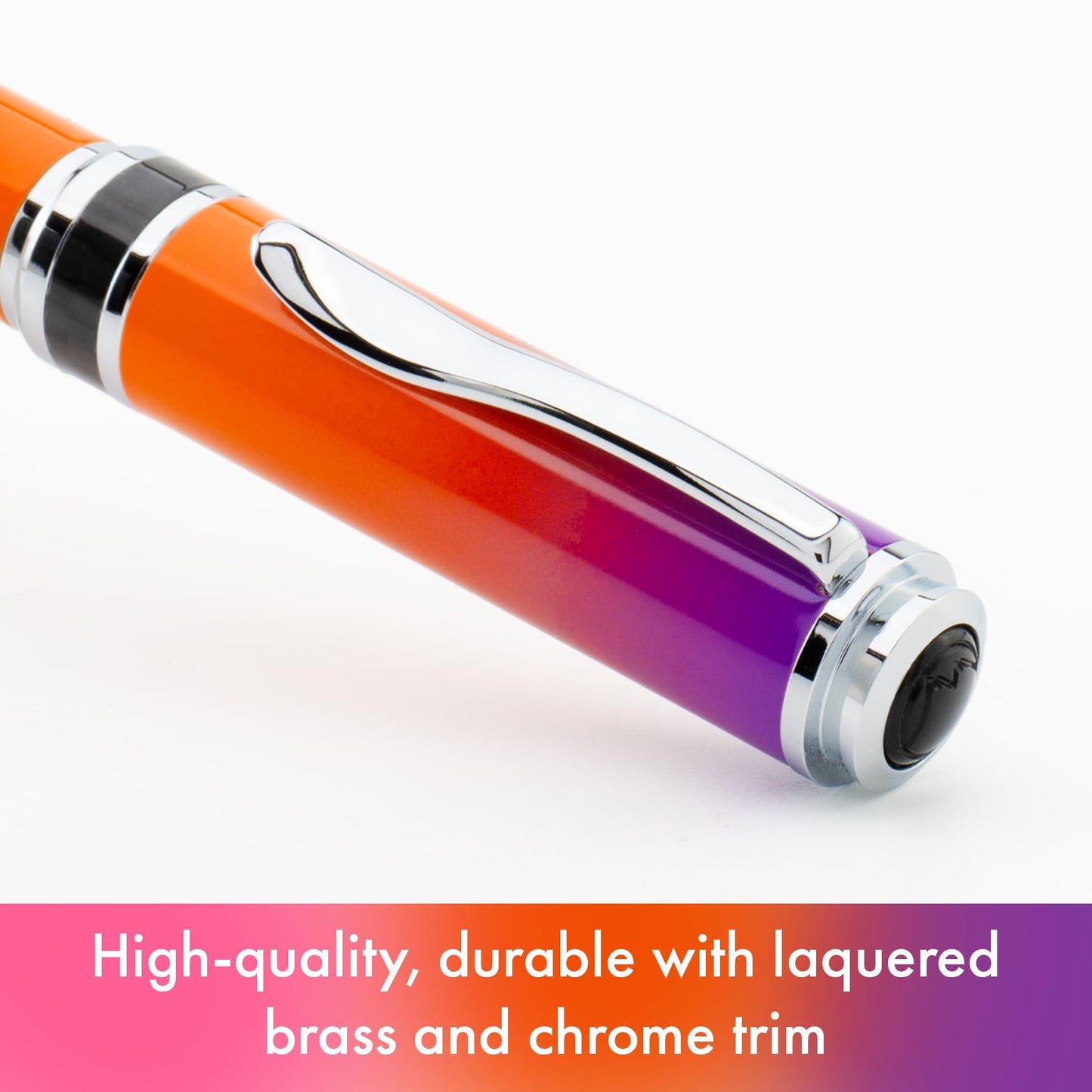 Monteverde USA Innova Ombre Fusion Luxury Ballpoint Pen – Harmony Purple/Orange/Pink Gradient Finish – Smooth Blue Gel Ink – Italian-Inspired, Refillable Parker-Style Pen