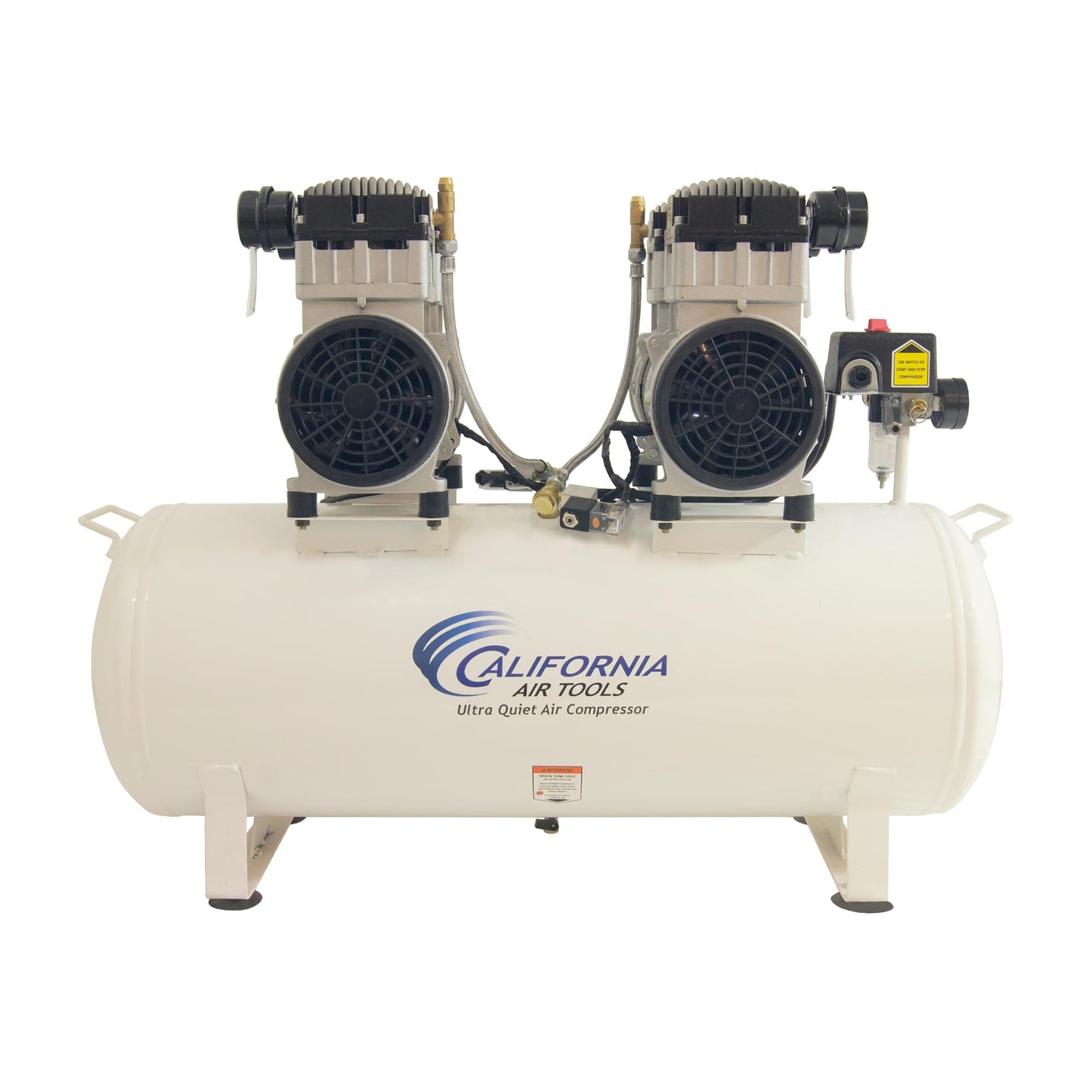 California Air Tools 20040C Powerful 4.0 HP Ultra Quiet and Oil-Free Air Compressor, 20 Gallon Tank, 75 dB Noise Level, White, 220v 60hz