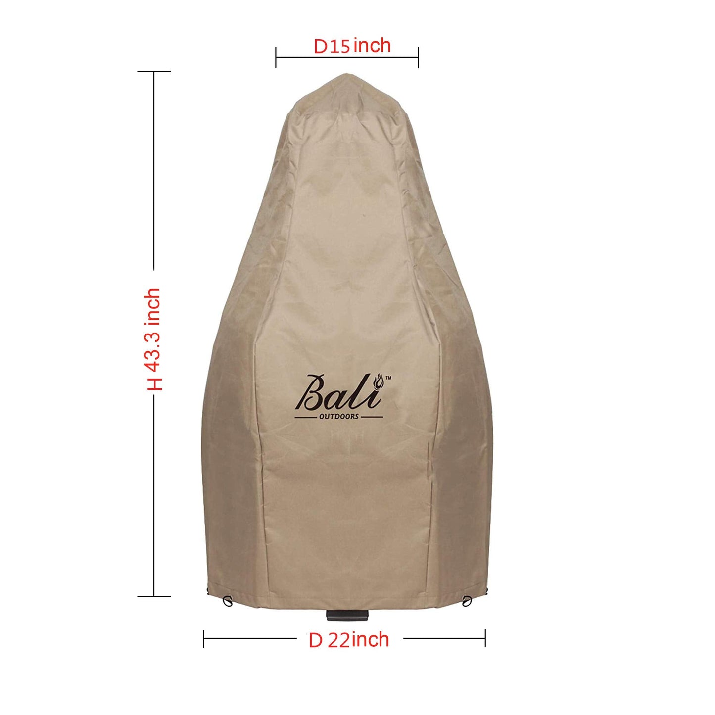 BALI OUTDOORS Patio Chiminea Cover H43.3'' x D22''