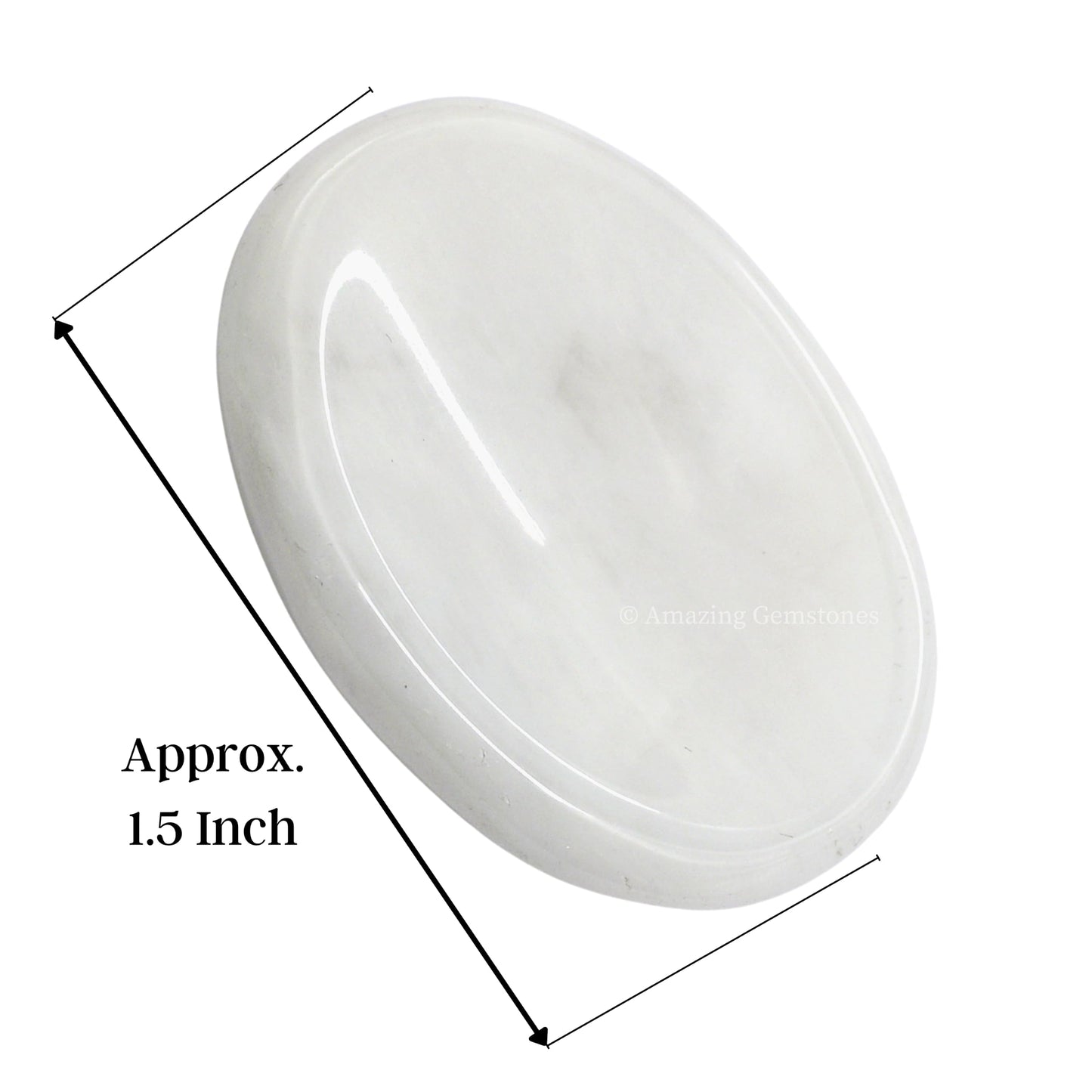 Amazing Gemstone Snow Quartz Worry Stone Crystals and Healing Stones - Worry Stones for Stress Relief Gifts - Piedra Crystal Fidget for Meditation - Unique Stocking Stuffers and Birthday Gifts