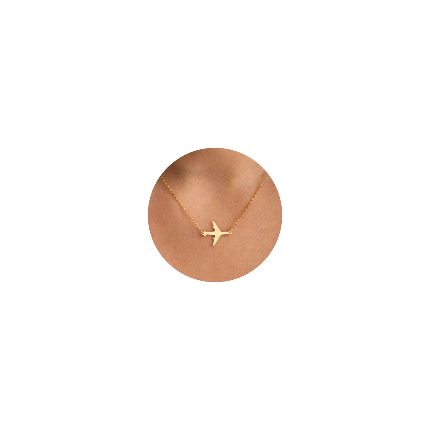 GUOKE Gold Airplane Necklace - Dainty Gold Necklace 14K Gold Plated Necklace Plane Necklace Gold Necklaces Jewelry