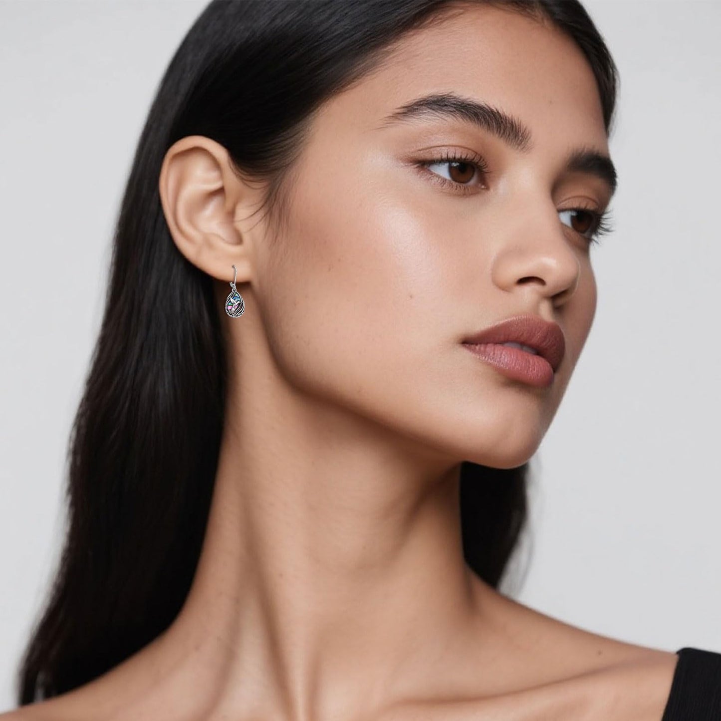 YYmqmq Abalone Hummingbird Earrings for Women 925 Sterling Sliver Humming Bird Dangle Drop Earrings Leverback Hummingbird Jewelry Gifts for Women Girlfriend Mom Birthday Gifts