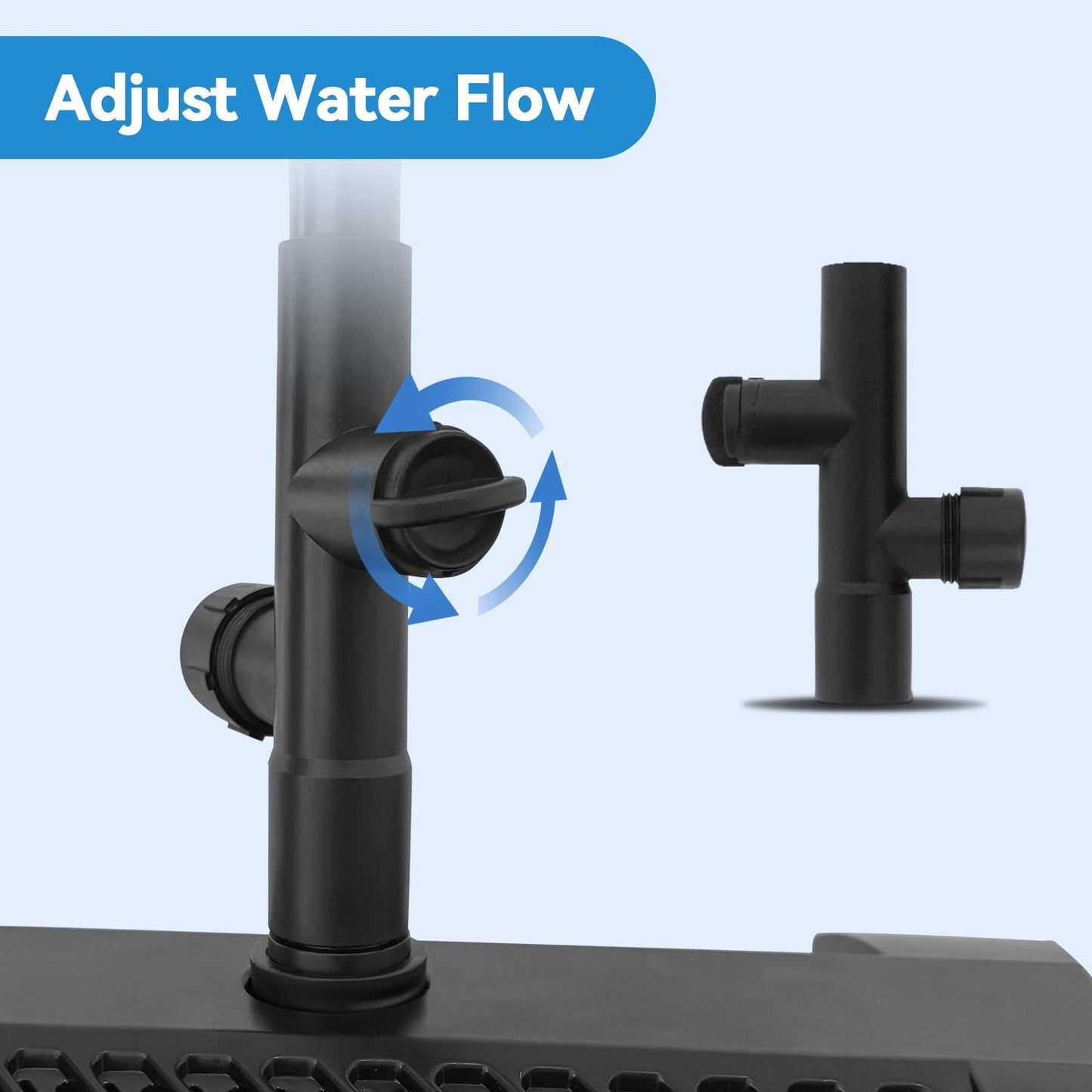 KioGro 1320GPH/100W Large Water Fountain Pump, Pond Pump Fountain Kits for Outdoor, Pond Equipment with 3 Nozzle Options, Adjustable Water Flow, IPX8 waterproof, Black