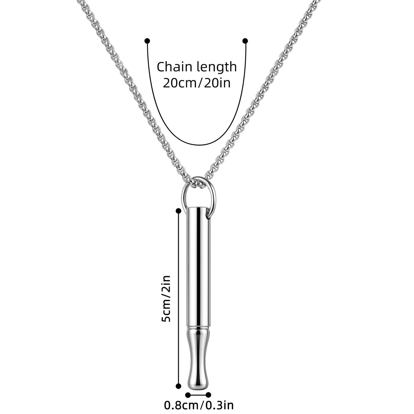 ENFANTRY Breathing Necklace for Anxiety, Stainless Steel Breathing Pendant Breathwork Tool for Calm Meditation & Stress Relief, Mindfulness Slow Breathing Trainer, Adjustable Chain, Gift for Women Men