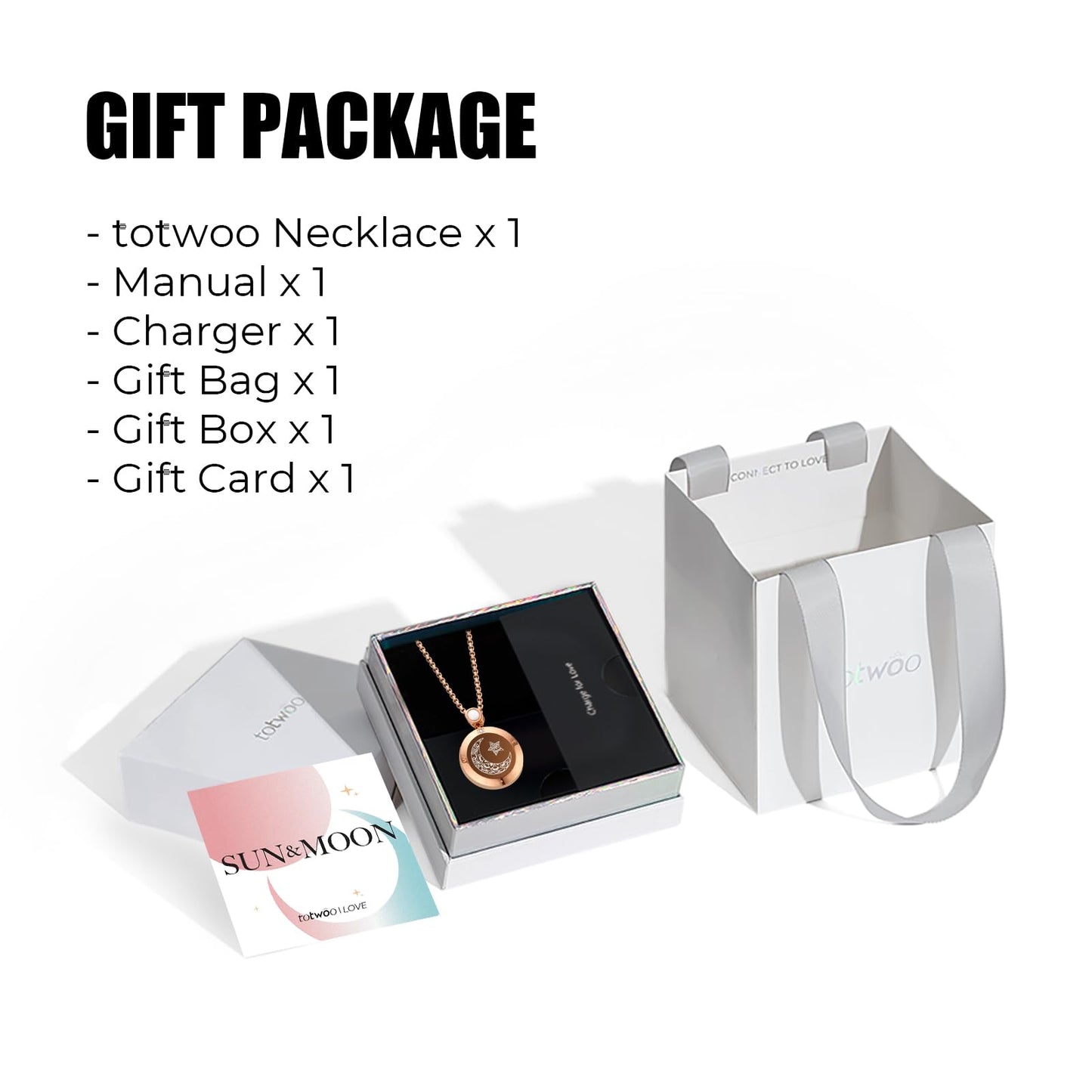 Single Long Distance Touch Necklace for Couples, Vibration & Light Up Smart Love Jewelry, Long Distance Relationship Gifts for Girlfriend Boyfriend Her Him, One-to-One Bluetooth Pairing via the Companion App,Gold Moon