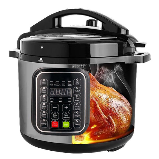 CAZACHEF 8qt stainless steel Pressure Cooker | 24-hour Presetting electric rice cooker, 14 in 1 slow cooker with temperature control | LED Multifunction Steamer, Food Warmer with nonstick pot