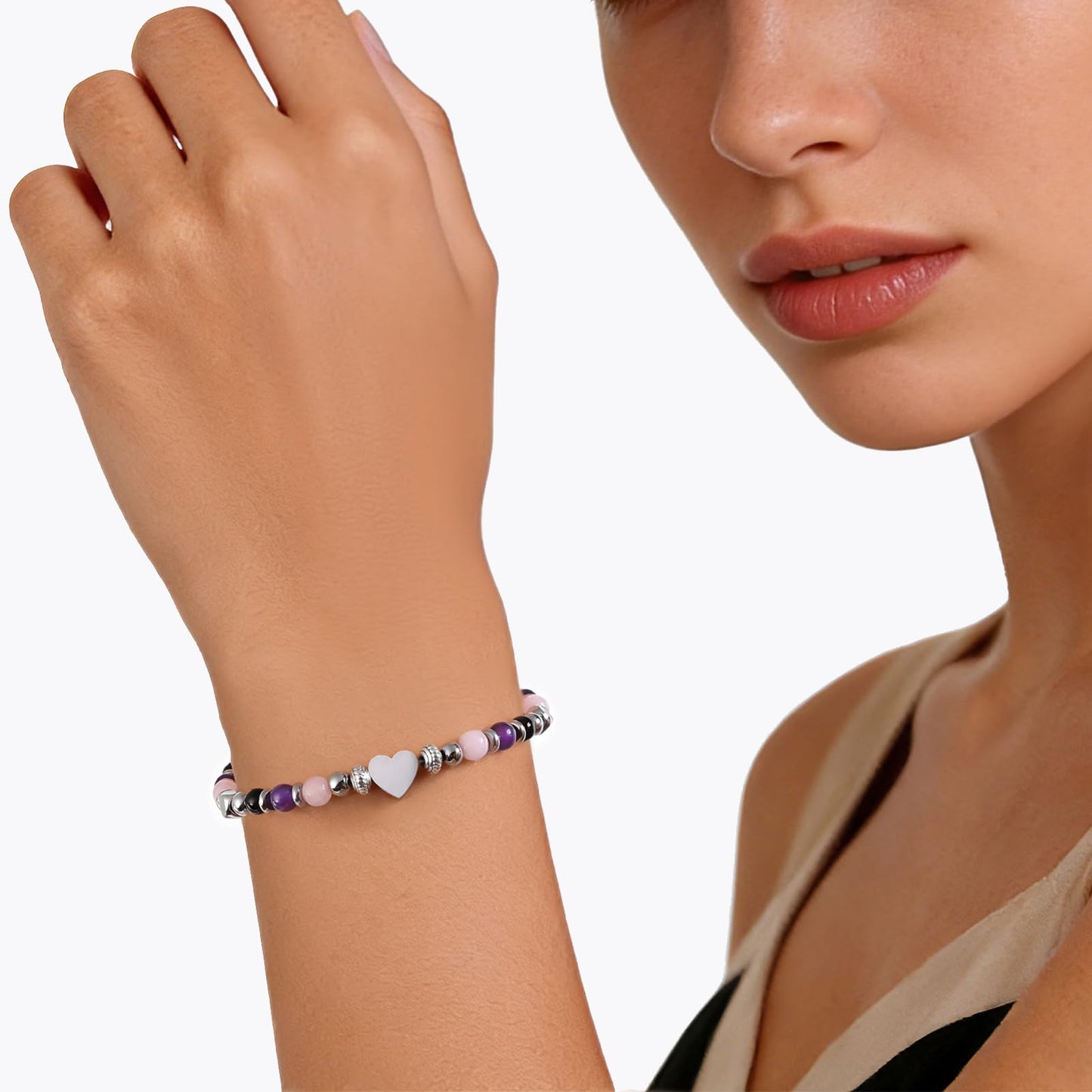 Jardme Natural Healing Crystal Bracelet for Women-Anxiety Relief