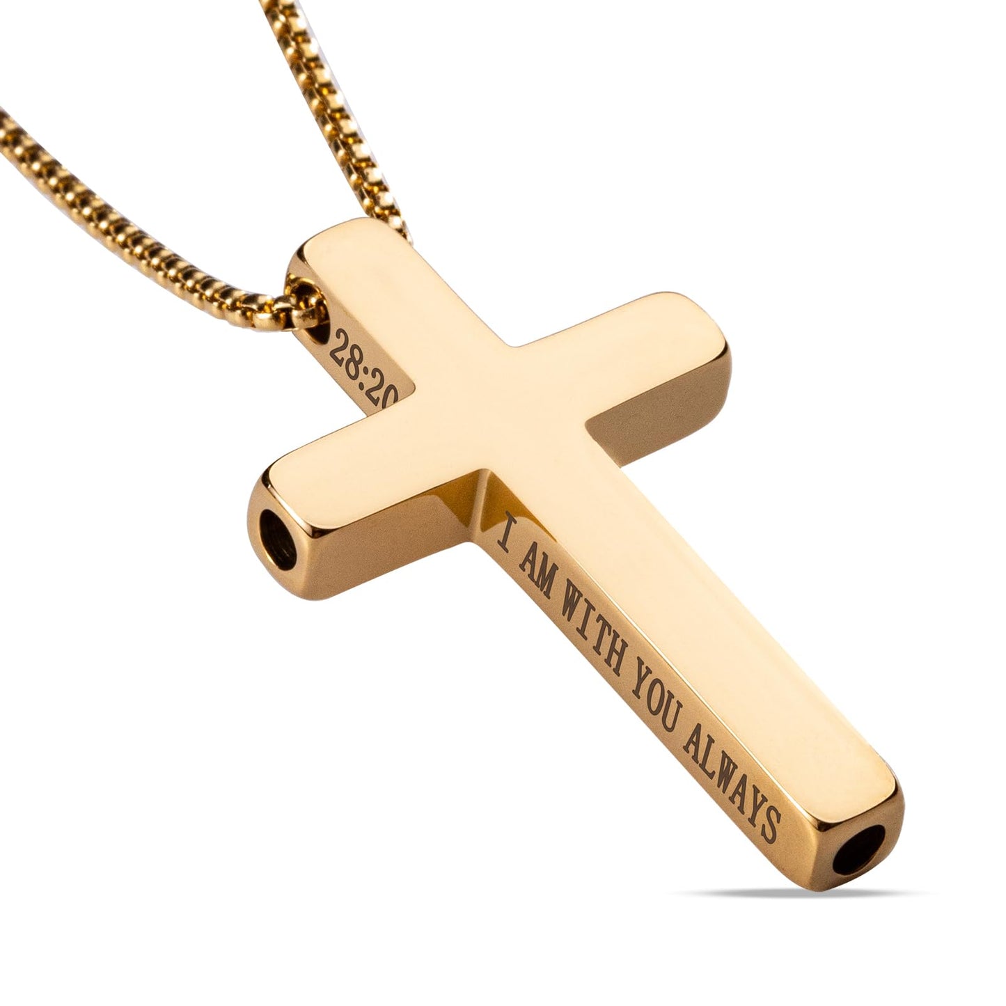 FUNPAR Cross Breathing Necklace for Anxiety Relief and Relaxation, Breathlink Design Quit Smoking Aid, Stainless Steel Mindfulness Tool to Calm, Stylish Wellness Gift for Adults(Gold 28:20)