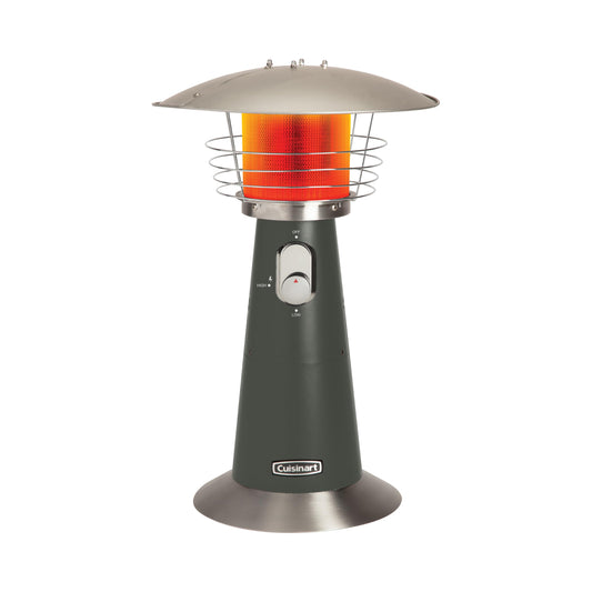 Cuisinart Portable Tabletop Patio Heater, 11,000 BTU Outdoor Propane Heater with Safety Tilt Switch and Adjustable Heat, Burner Screen Guard, 30 sq. Foot Heat Range, Gray