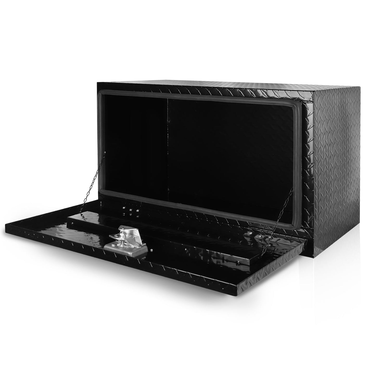 FORWODE 30 Inch Underbody Truck Tool Box Aluminum Storage Tool Box for Pickup Truck Bed, RV Toolbox - Black