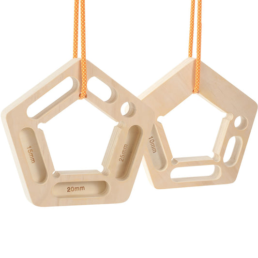 Wenqik 2 Pack Portable Hangboard Rock Climbing Hang Holds Climbing Fingerboard for Indoor and Outdoor Bouldering, Finger Strength, Arm Workout and Pull-up Training (Pentagon)