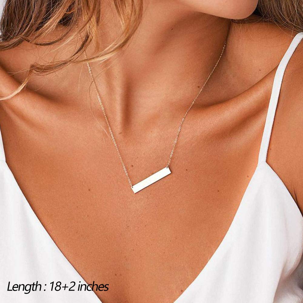 Turandoss Choker Necklaces for women Bar Hammered Disc Necklace Handmade Jewelry Layered Necklace Simple Layered Chokers for Women