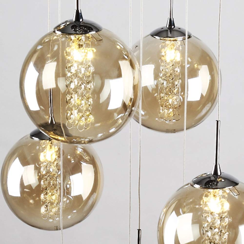 VOKJIAIN 30x150cm Duplex Creative Ceiling Light 6 Lights Bubble Balls Restaurant Long Chandelier Modern Minimalist Chandelier for Living Room Nordic Art Personality Pen