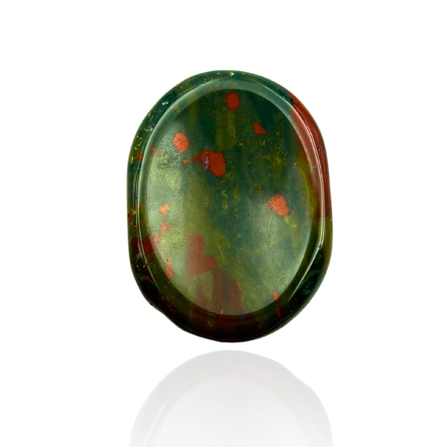 GEMSCITE Bloodstone Thumb Worry Stones Metaphysical Gemstone Crystal Healing Reiki Men Women Gift FENG Shui Positive Energy Love Wellness Palm Stones Wicca Powerful