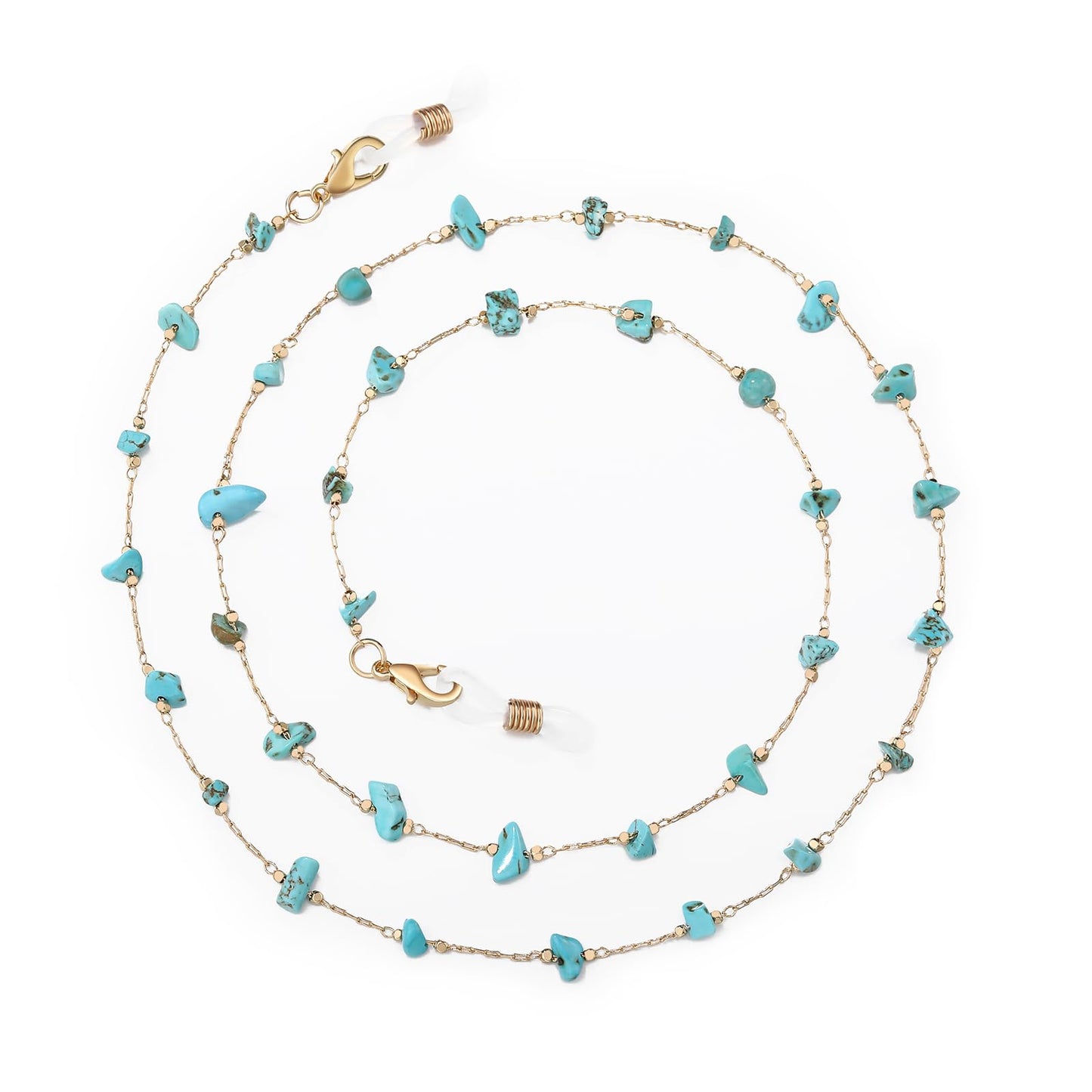 humlbird Eyeglass Chains for Women Stylish Glasses Lanyard Sunglass Chain Natural Crystal Mask Chain Eye Glasses Strap Blue