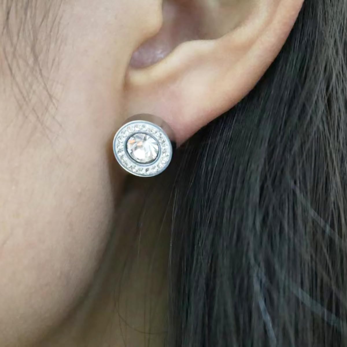 Lymphvity Therapy Earrings for Women, Lymphatic Halolux Lymphvity Germanium Earrings Acupuncture Lymph Detox Earring Drainage Jewelry 18 K Gold Plated Stud Rhinestone Gift Silver Gold