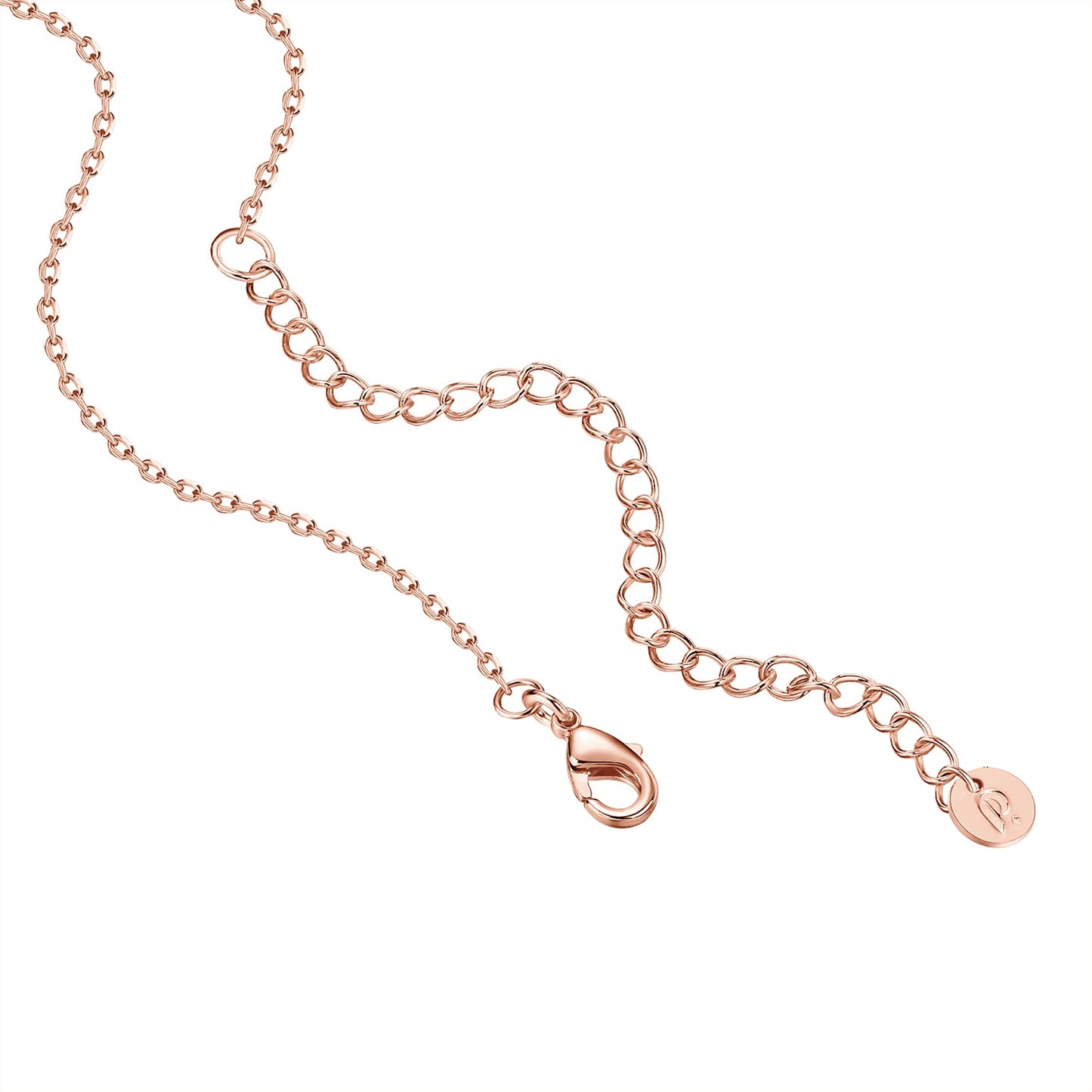 PAVOI 14K Rose Gold Plated Station Chain Necklaces for Women - Dainty Simulated Diamond Necklace - Layering Cubic Zirconia Chain