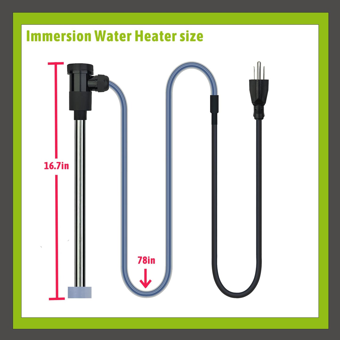 LINGLONGTEMP 2000W Submersible Immersion Water Heater for Hot Tub & Pool – Portable Electric Heater with Temp Control & WiFi Timer for Above Ground Pool, Inflatable Pool, Sap, Bathtub, & Baptism Pool